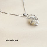 Freshwater Pearl Pendant Necklace 925 Sterling Silver Chain Cage Pendant