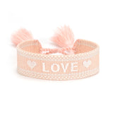 Embroidered Letter Tassel Bracelet Hand-woven Lucky Charm Bracelet