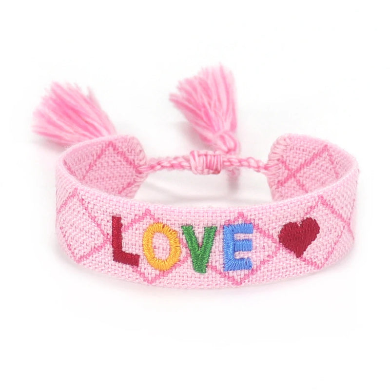 Friendship Couple Embroidered Tassel Bracelet Hand-woven Charm Lucky Jewelry