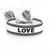 Embroidered Letter Tassel Bracelet Hand-woven Lucky Charm Bracelet