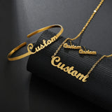Frosted Custom Butterfly Crown Nameplate Necklace
