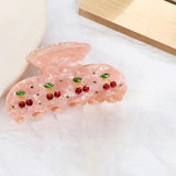 Cherry Crystal Hair Claw for Women Acetate Claw Clip Hair Accessory