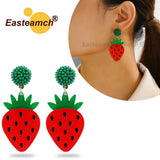 Tangerine Strawberry Acrylic Dangle Earrings