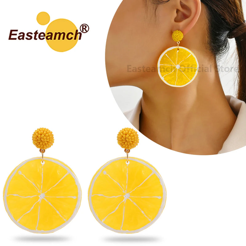 Tangerine Strawberry Acrylic Dangle Earrings