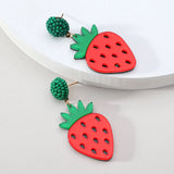 Tangerine Strawberry Acrylic Dangle Earrings