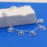 925 Sterling Silver Crown Anklet Women's Birthday Accessory