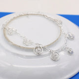 925 Sterling Silver Crown Anklet Women's Birthday Accessory