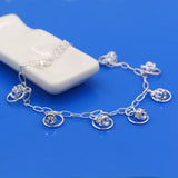 925 Sterling Silver Crown Anklet Women's Birthday Accessory