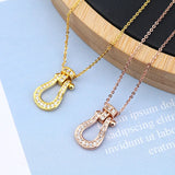 Rhinestone CZ Buckle Knot Pendant Necklace