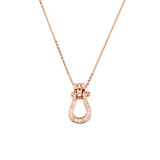 Rhinestone CZ Buckle Knot Pendant Necklace