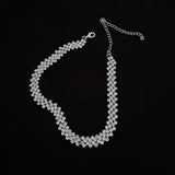 Rhinestone Choker Necklace Geometric Crystal Party Jewelry
