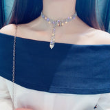 Rhinestone Choker Necklace for Women Statement Jewelry Party Gift
