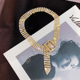 Rhinestone Choker Necklace for Women Statement Jewelry Party Gift