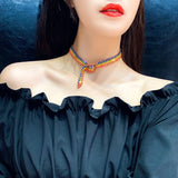 Rhinestone Choker Necklace for Women Statement Jewelry Party Gift