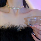 Rhinestone Necklace Geometric Crystal Wedding Jewelry