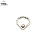 G23 Titanium Heart Nose Ring Body Piercing Jewelry