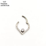 G23 Titanium Heart Nose Ring Body Piercing Jewelry