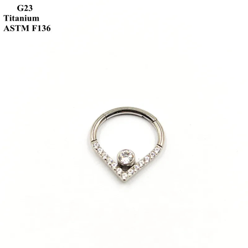 G23 Titanium Heart Nose Ring Body Piercing Jewelry
