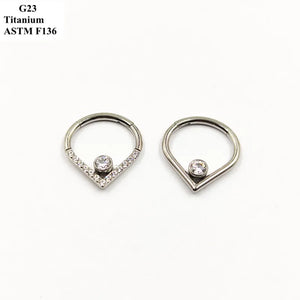 G23 Titanium Heart Nose Ring Body Piercing Jewelry