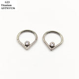 G23 Titanium Heart Nose Ring Body Piercing Jewelry