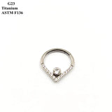G23 Titanium Heart Nose Ring Body Piercing Jewelry