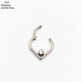 G23 Titanium Heart Nose Ring Body Piercing Jewelry