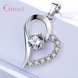 925 Silver Heart Jewelry Set For Girls Engagement Party