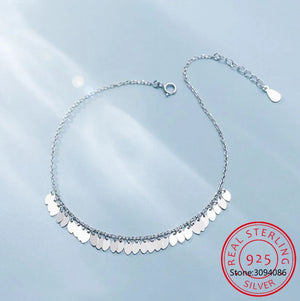 925 Silver Tassel Chain Anklets For Women