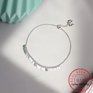 925 Silver Tassel Chain Anklets For Women