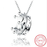925 Silver Zirconia Crown Pendant Necklace Women Bijoux Jewelry Birthday