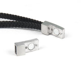 Men's Stainless Steel Leather Bracelets Multilayer Braided Rope Jewelry