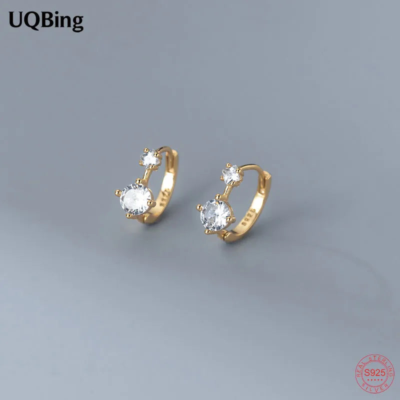 18K Plated CZ Zircon Clip Earrings for Women