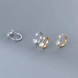 18K Plated CZ Zircon Clip Earrings for Women