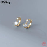 18K Plated CZ Zircon Clip Earrings for Women