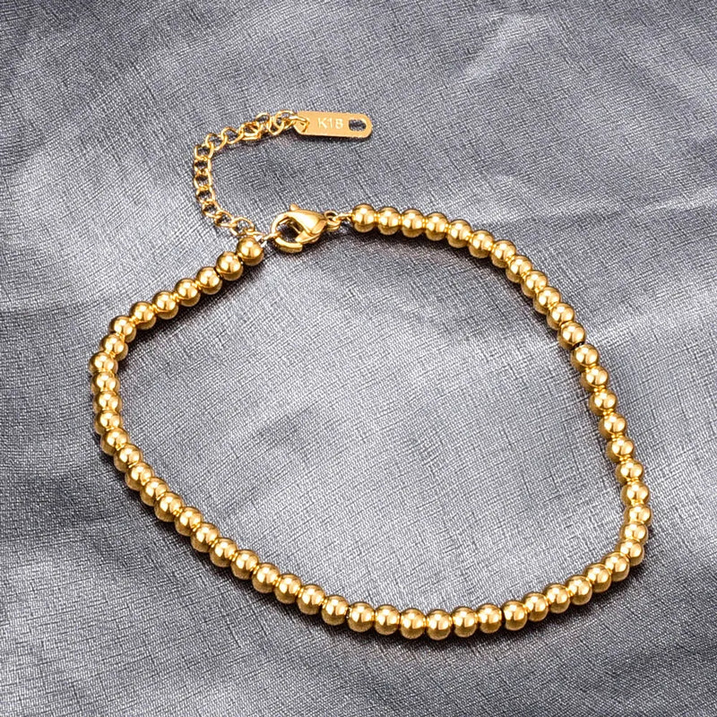 Geometric Steel Bead Bracelet for Women