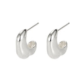 Geometric Circle Earrings S925 Sterling Silver Retro Net Red Wild Earrings
