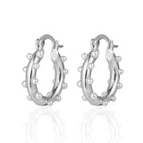 Geometric Circle Pearl Hoop Earrings & Silver Drop Earrings Gift