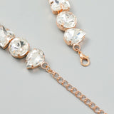 Geometric Glass Drill Necklace Female Pendant Temperament Dinner Party Jewelry