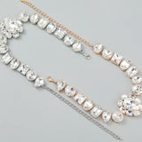 Geometric Glass Drill Necklace Female Pendant Temperament Dinner Party Jewelry