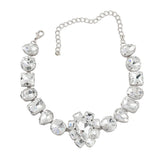 Geometric Glass Drill Necklace Female Pendant Temperament Dinner Party Jewelry