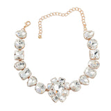 Geometric Glass Drill Necklace Female Pendant Temperament Dinner Party Jewelry