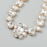 Geometric Glass Drill Necklace Female Pendant Temperament Dinner Party Jewelry