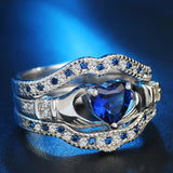 Geometric Heart Crystal Rings - Wedding Party Jewelry