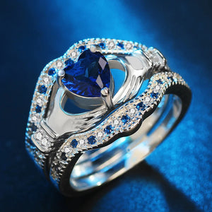 Geometric Heart Crystal Rings - Wedding Party Jewelry