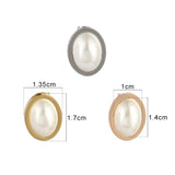 Geometric Pearl Earrings Stainless Steel Stud Charm Jewelry