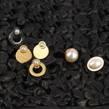 Geometric Pearl Earrings Stainless Steel Stud Charm Jewelry