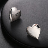 Geometric Punk Heart Shape Clip Earrings for Women