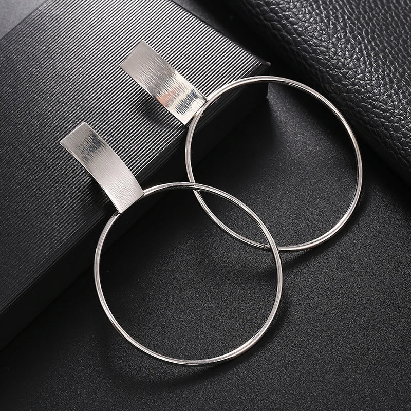 Geometric Round Clip Earrings for Women Party Minimalist Jewelry