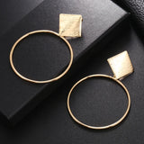 Geometric Round Clip Earrings for Women Party Minimalist Jewelry