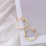 Geometric Round Hoop Clip on Earrings for Women Non Pierced Round Ear Clips